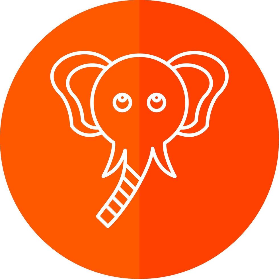 Elephant Line Red Circle Icon vector