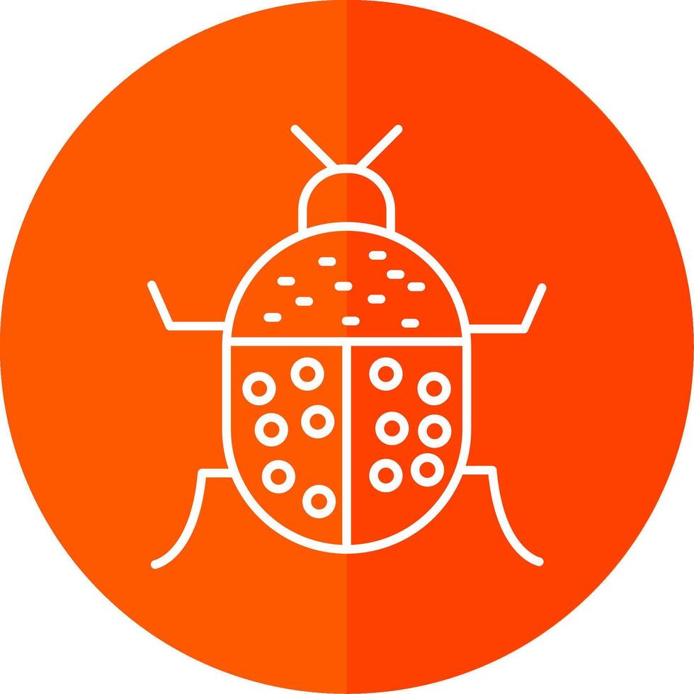 Beetle Line Red Circle Icon vector