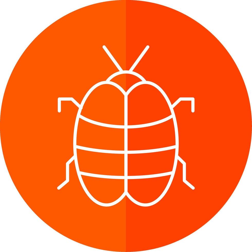 Bug Line Red Circle Icon vector