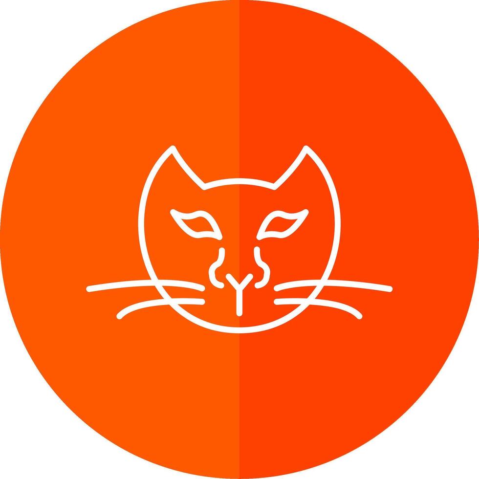 Cat Line Red Circle Icon vector
