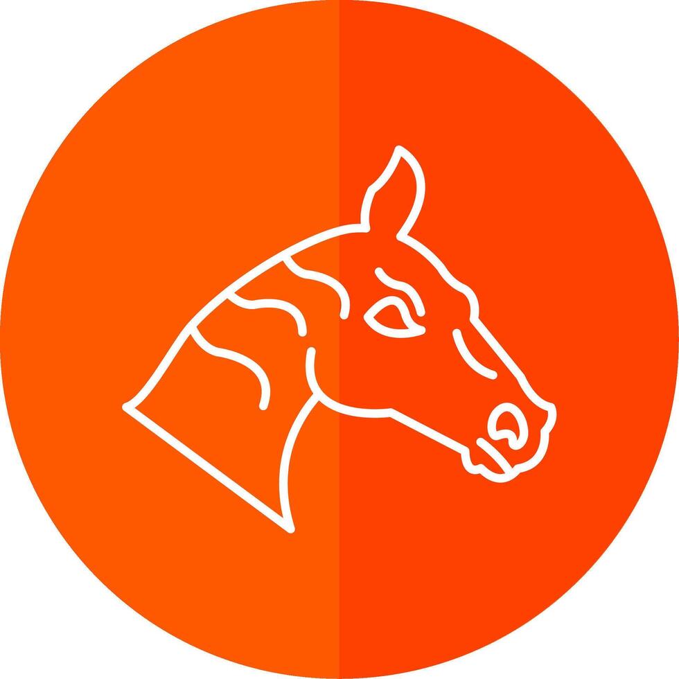 Horse Line Red Circle Icon vector