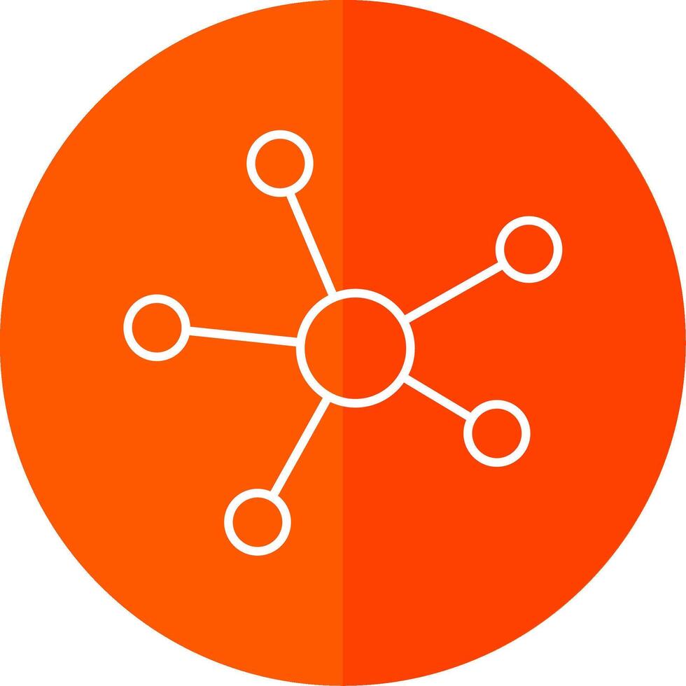 Connection Line Red Circle Icon vector