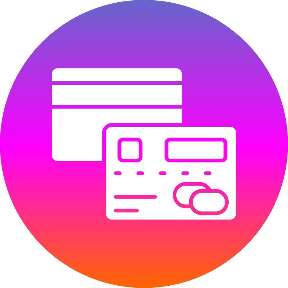 Credit card Glyph Gradient Circle Icon vector