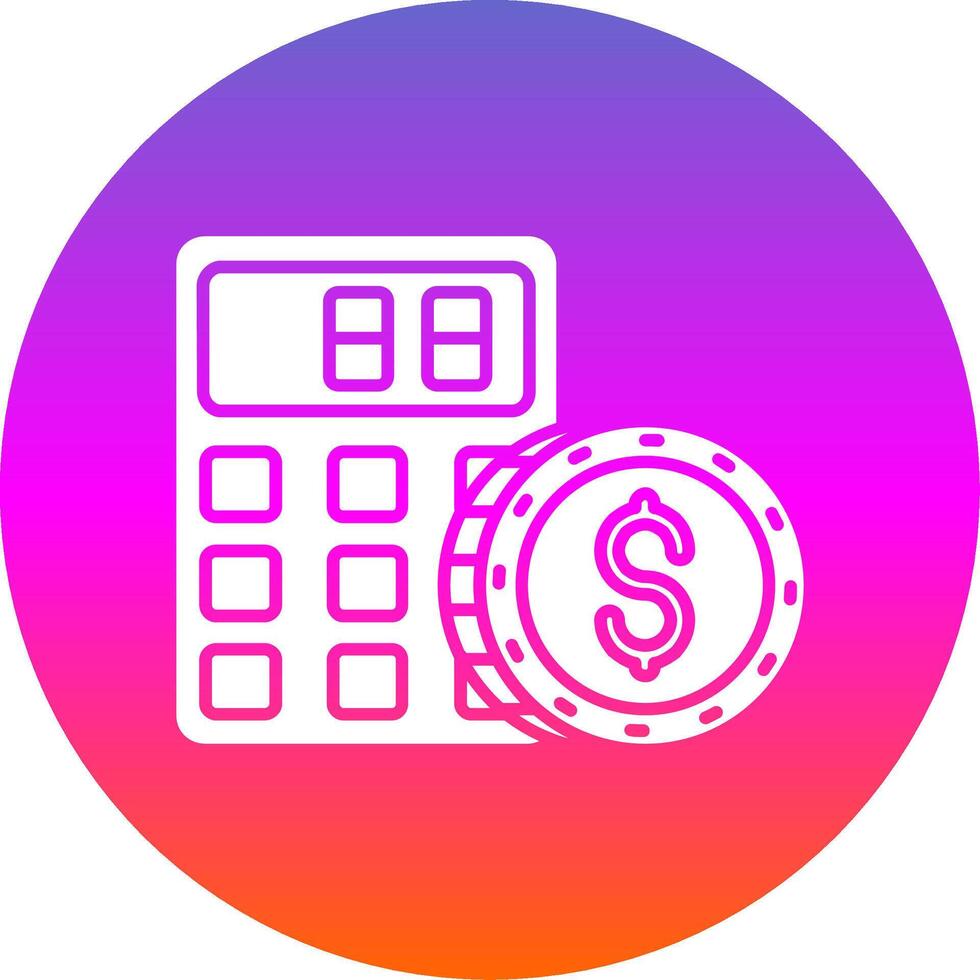 Calculator Glyph Gradient Circle Icon vector