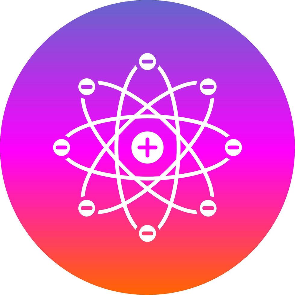 Atom Glyph Gradient Circle Icon vector