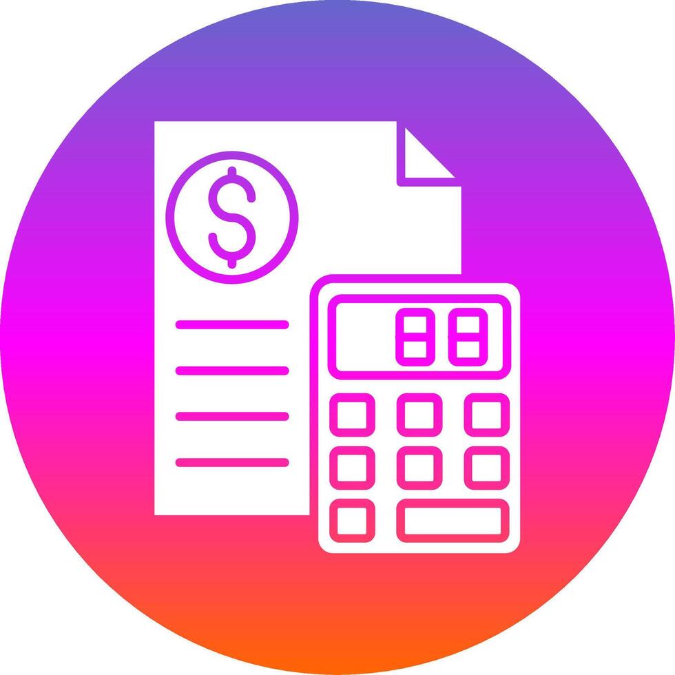 Calculator Glyph Gradient Circle Icon vector