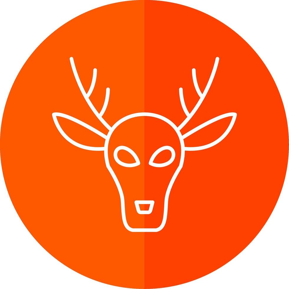 Deer Line Red Circle Icon vector