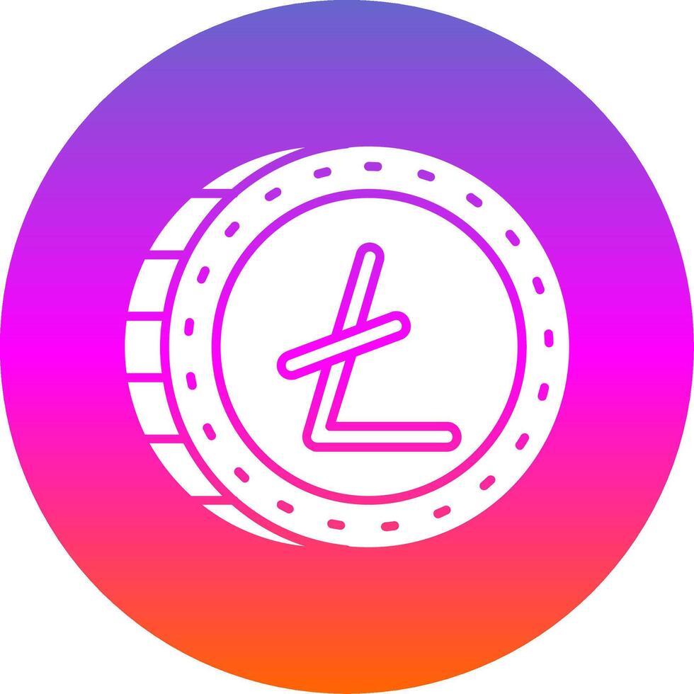 litecoin glifo degradado circulo icono vector