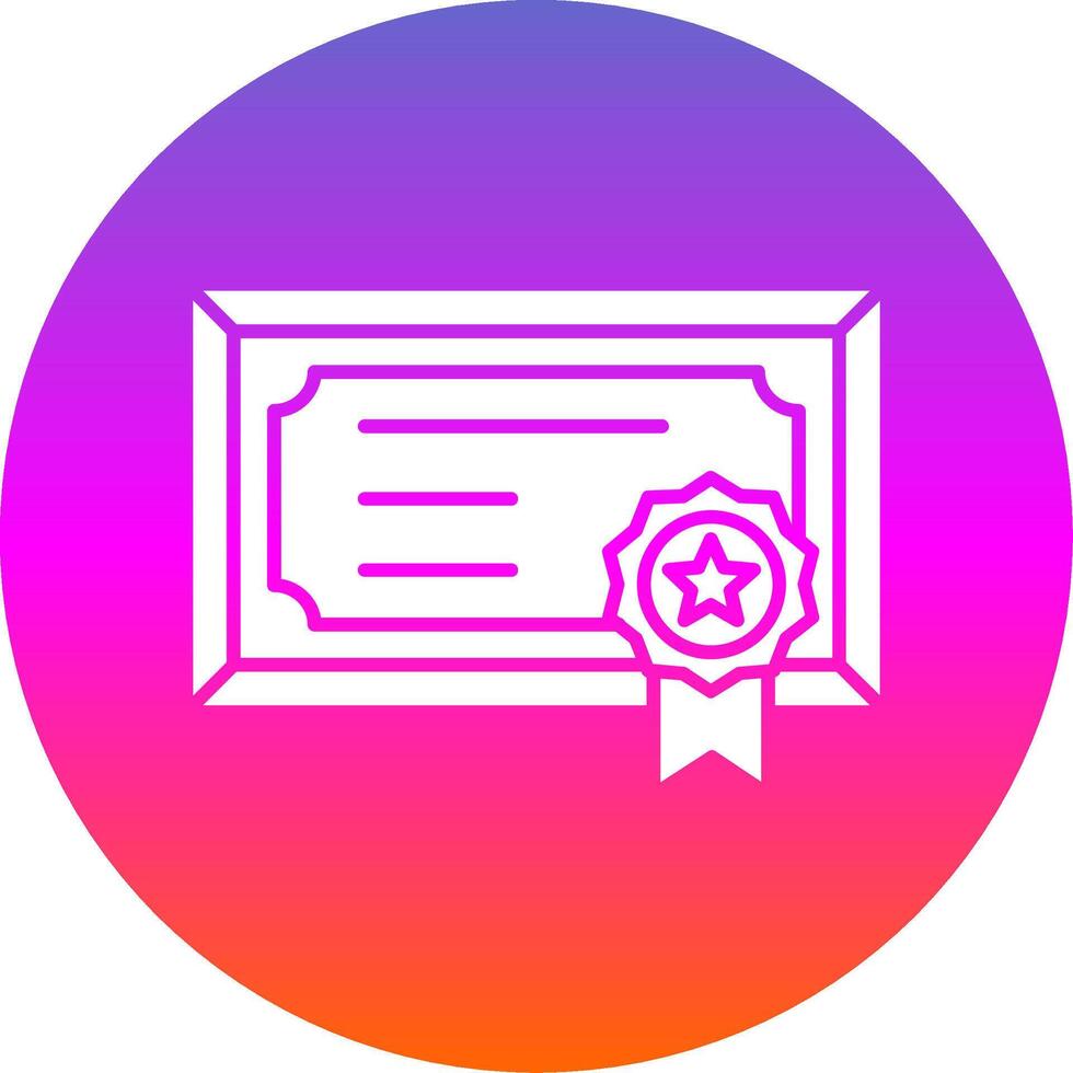 Certificate Glyph Gradient Circle Icon vector