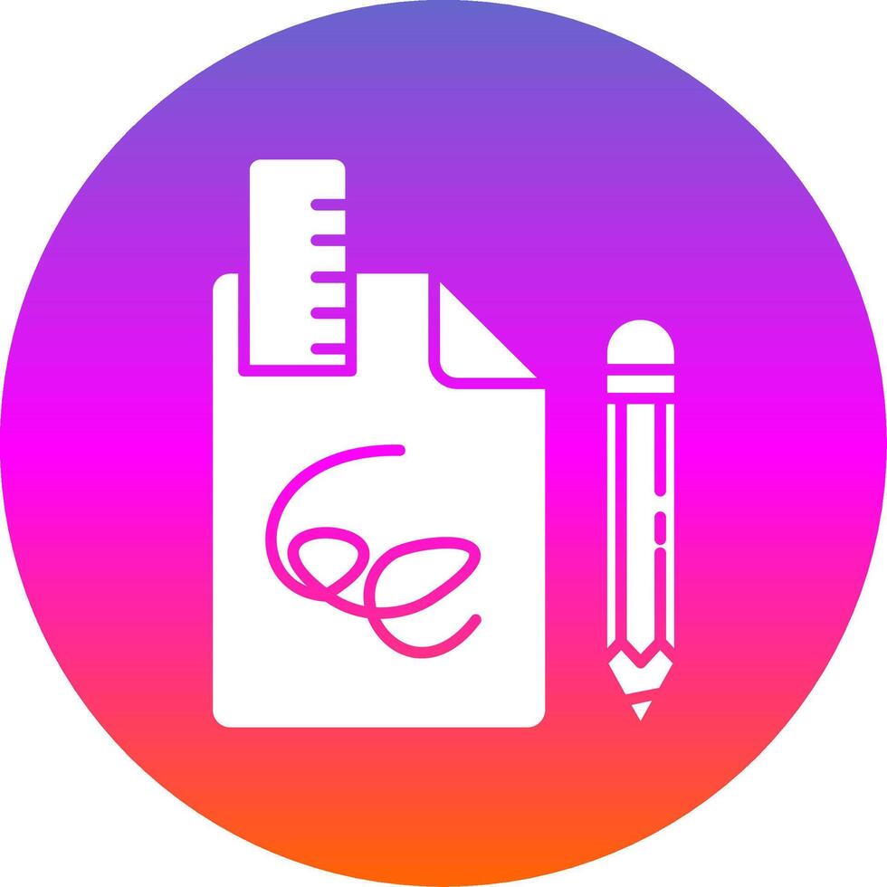 Draft Glyph Gradient Circle Icon vector