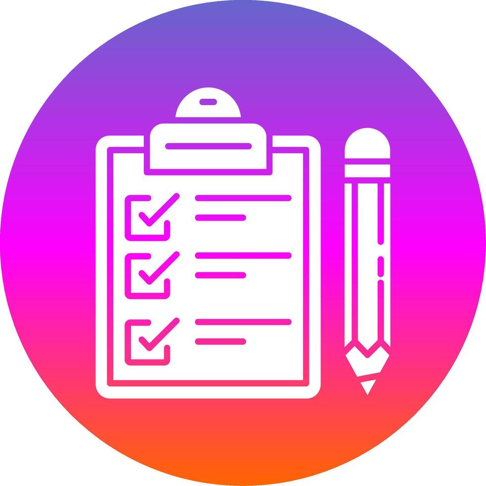Exam Glyph Gradient Circle Icon vector