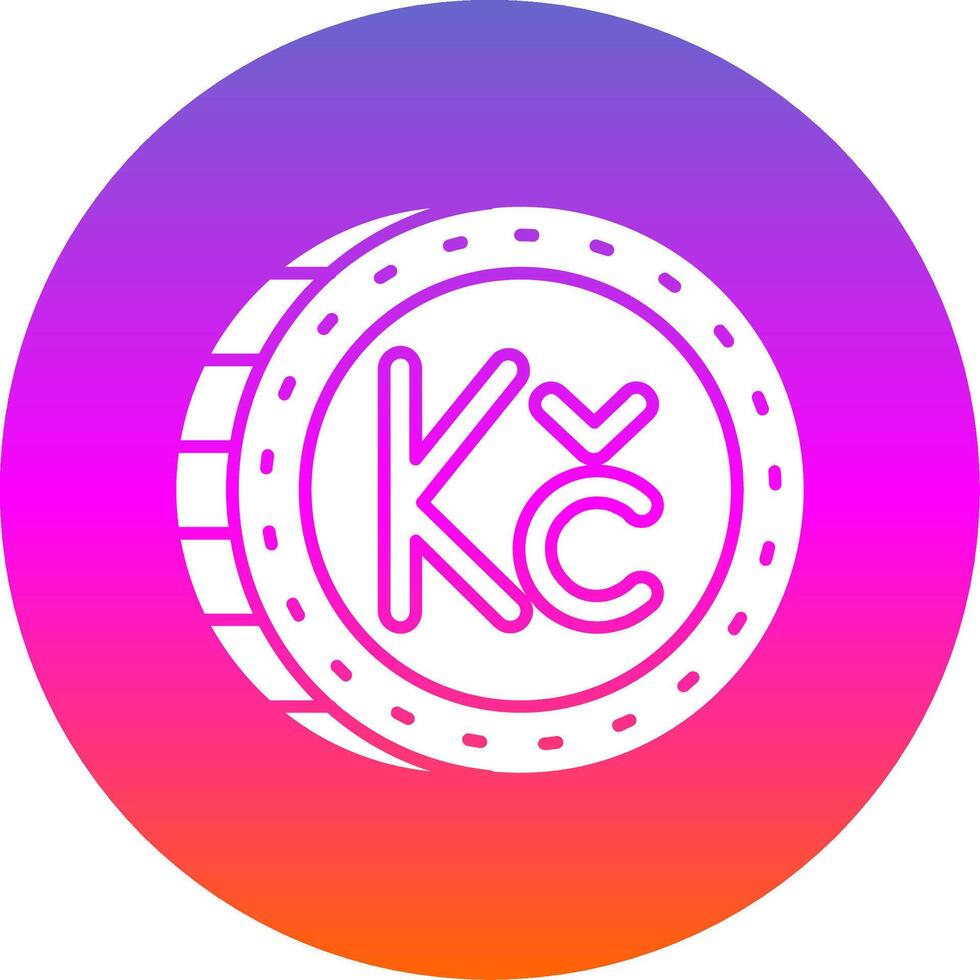 Koruna Glyph Gradient Circle Icon vector