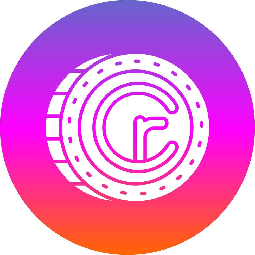 Cruzeiro Glyph Gradient Circle Icon vector