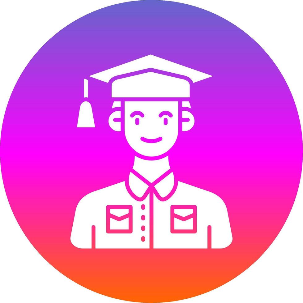 Student Glyph Gradient Circle Icon vector