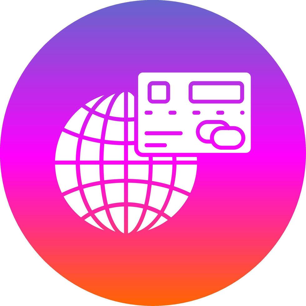 Global Glyph Gradient Circle Icon vector