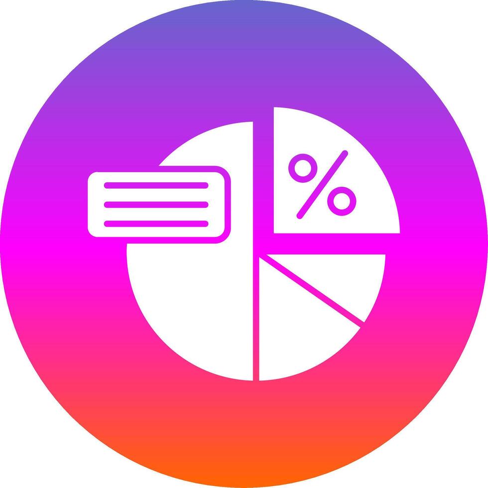 Pie graph Glyph Gradient Circle Icon vector