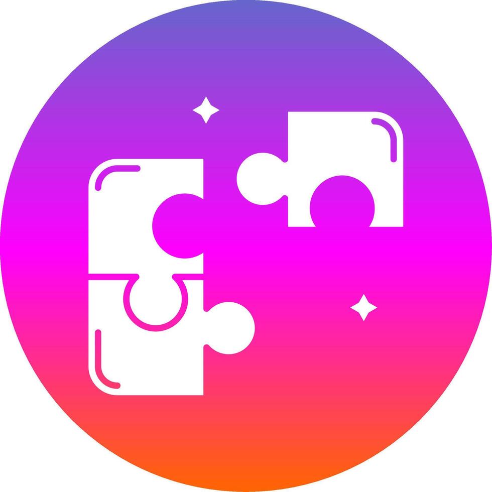 Puzzle Glyph Gradient Circle Icon vector