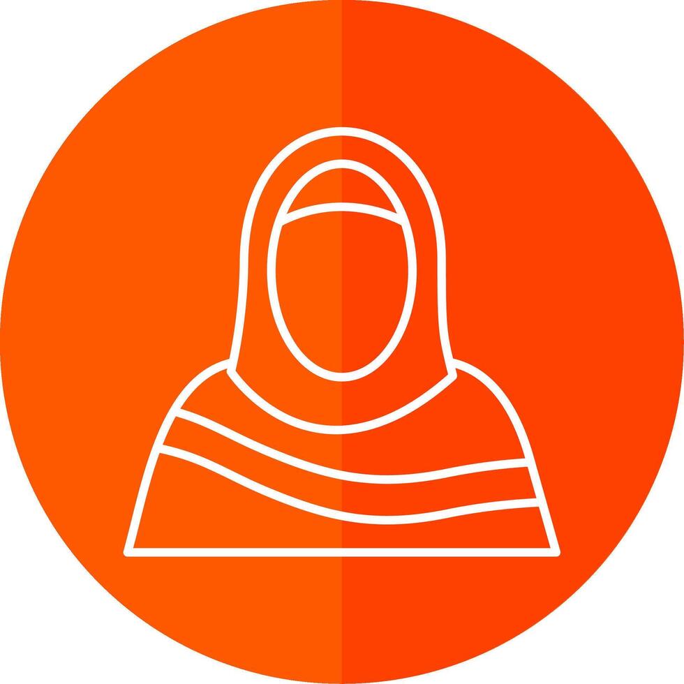 musulmán mujer línea rojo circulo icono vector