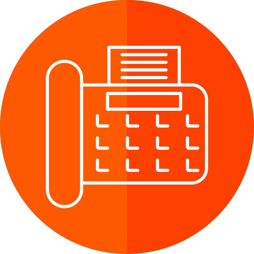 Fax Line Red Circle Icon vector