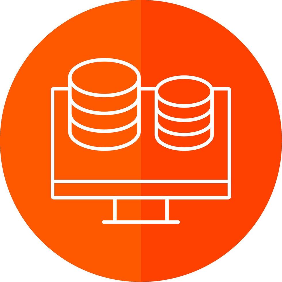 Finance Line Red Circle Icon vector