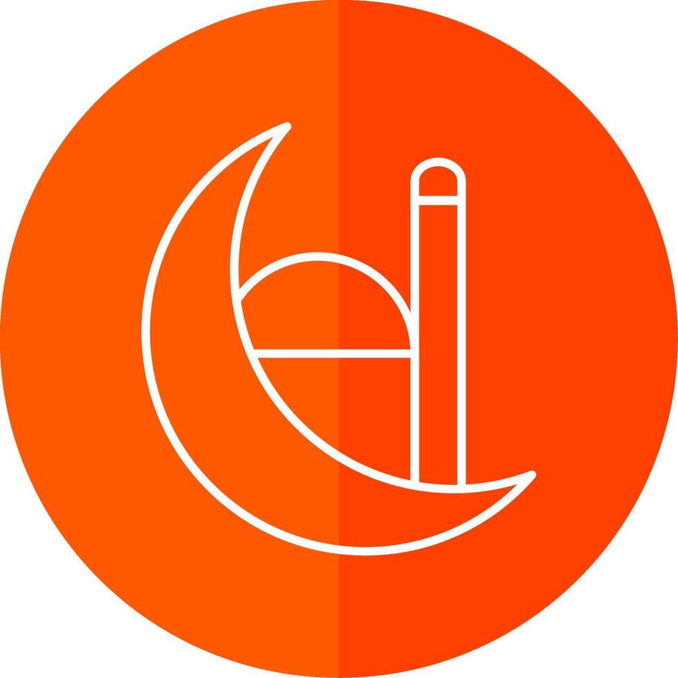 Ramadan Line Red Circle Icon vector