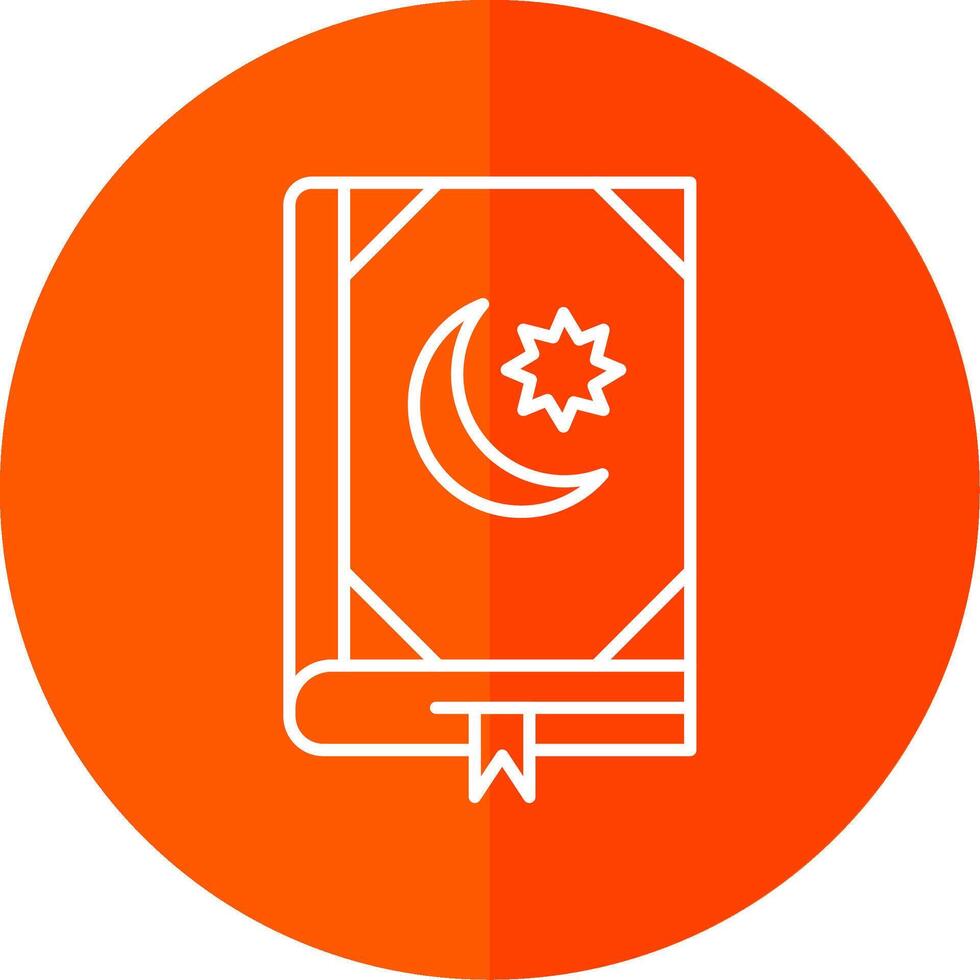 Quran Line Red Circle Icon vector