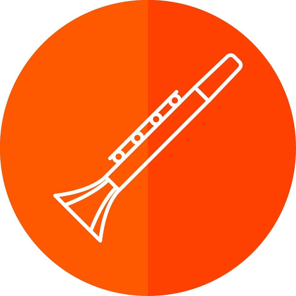 clarinete línea rojo circulo icono vector