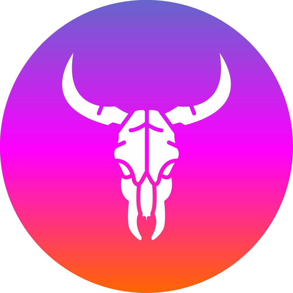 Bull skull Glyph Gradient Circle Icon vector
