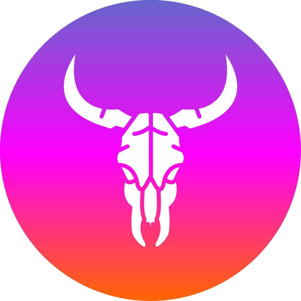 Bull skull Glyph Gradient Circle Icon vector