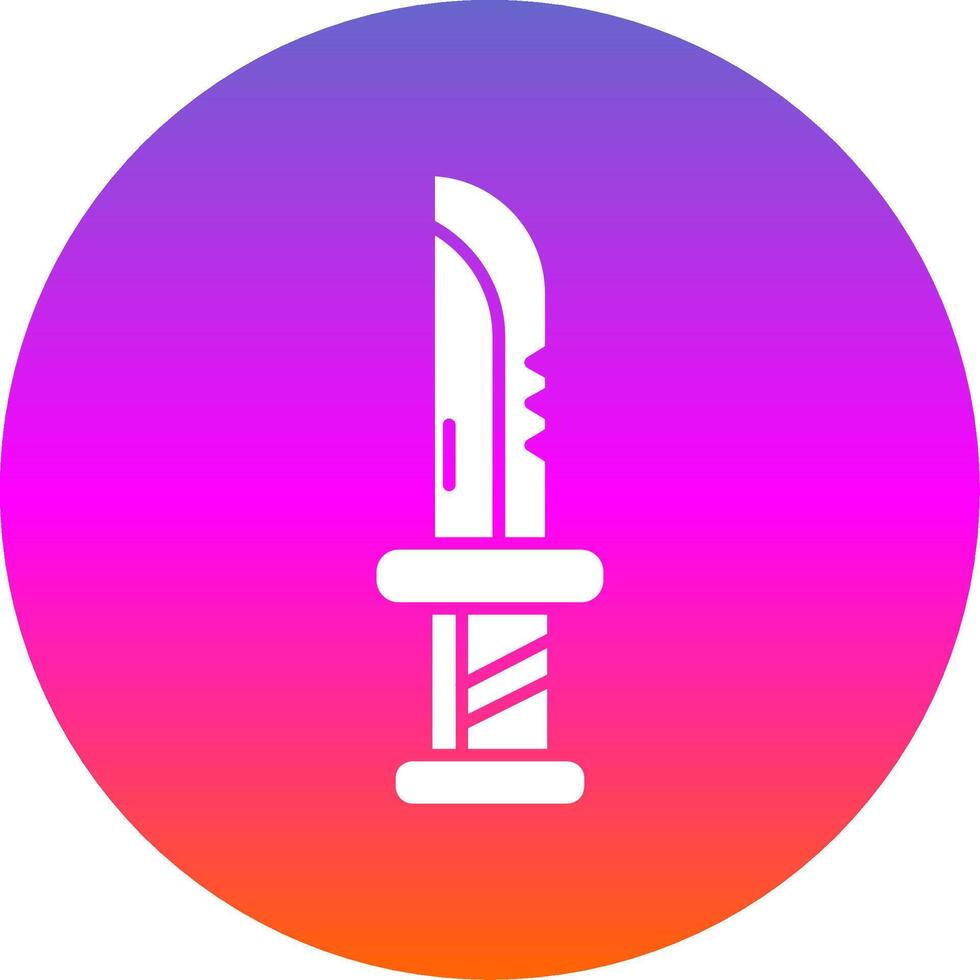 Dagger Glyph Gradient Circle Icon vector