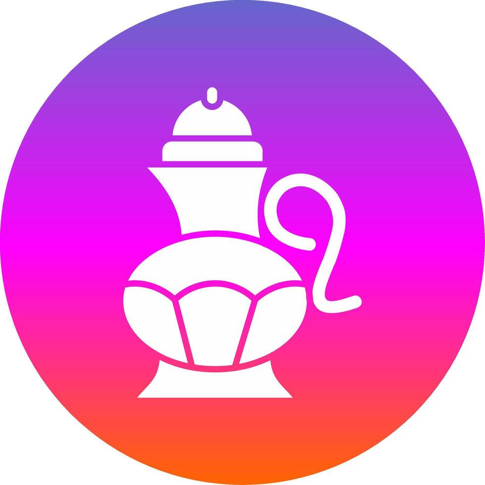 Tea pot Glyph Gradient Circle Icon vector
