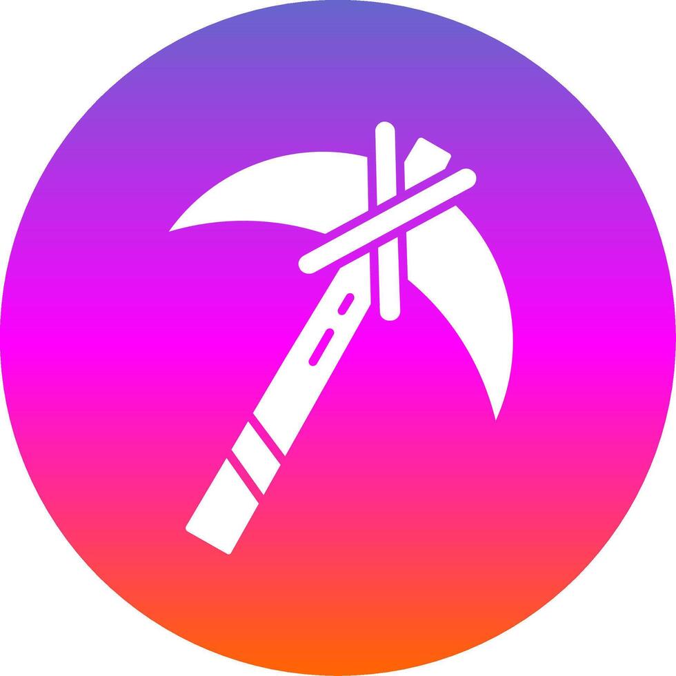 Pickaxe Glyph Gradient Circle Icon vector
