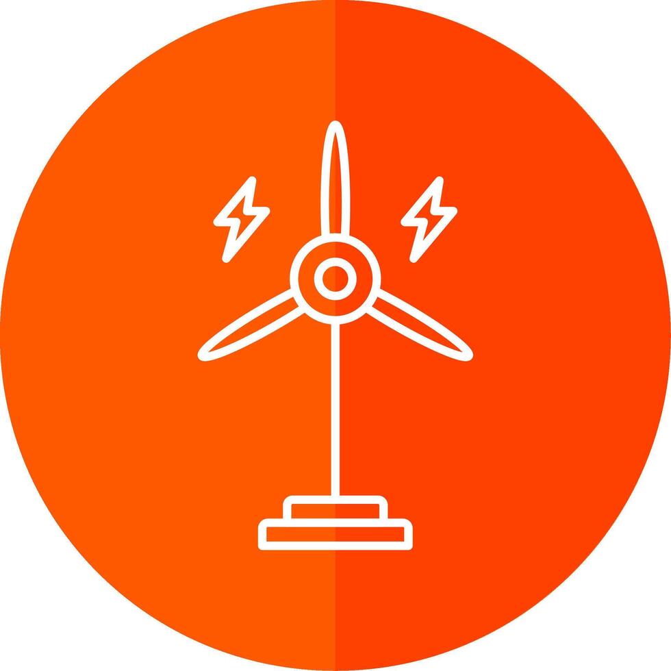 Eolic Turbine Line Red Circle Icon vector