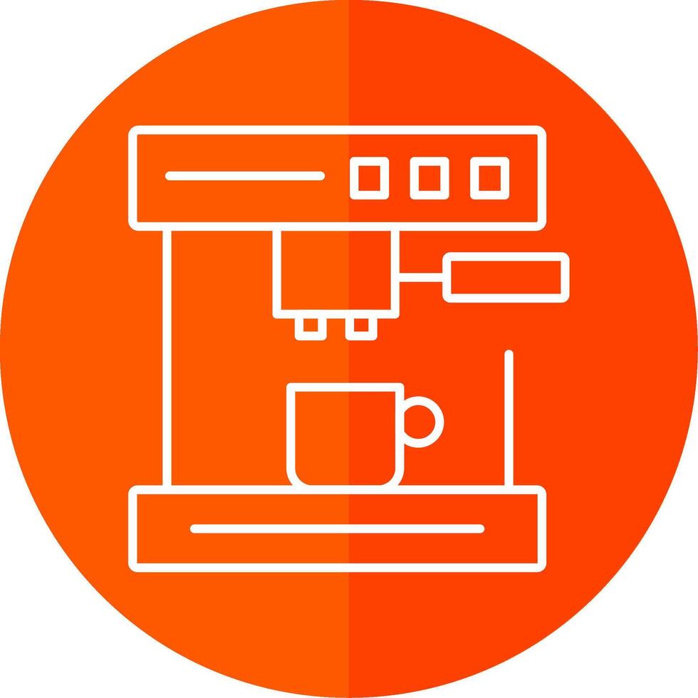 Coffee Machine Line Red Circle Icon vector