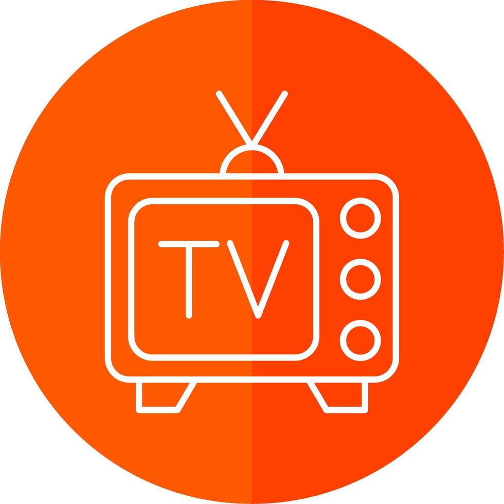 televisión línea rojo circulo icono vector