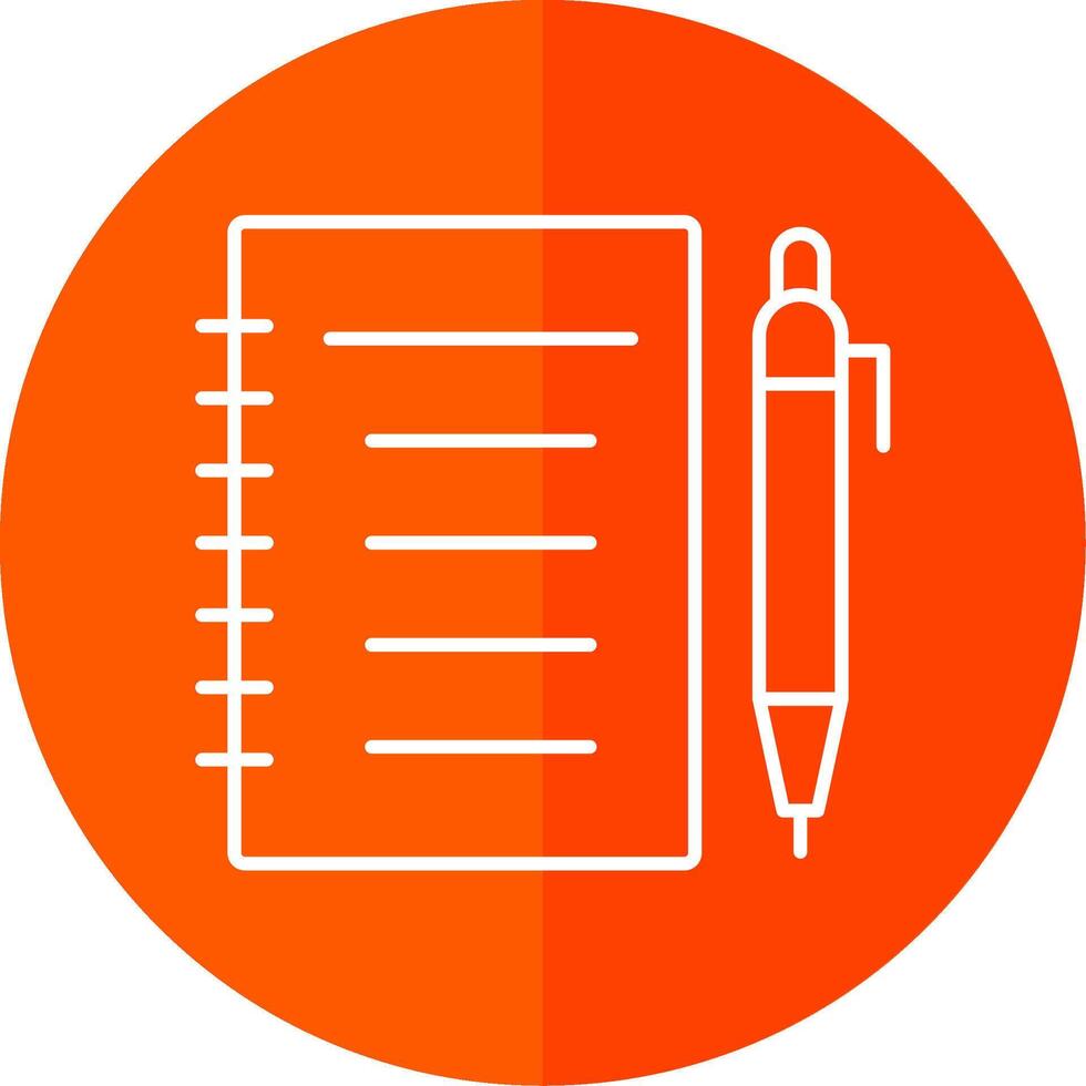 Notebook Line Red Circle Icon vector