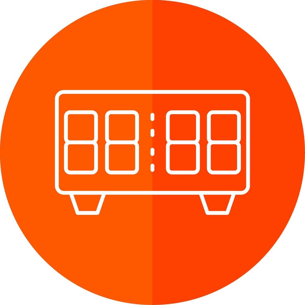 Digital Clock Line Red Circle Icon vector