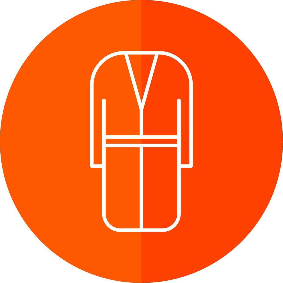 Bath Robe Line Red Circle Icon vector