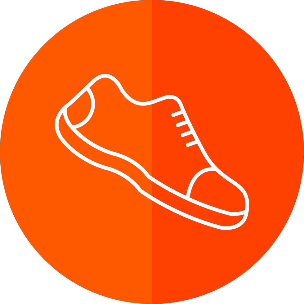 corriendo Zapatos línea rojo circulo icono vector