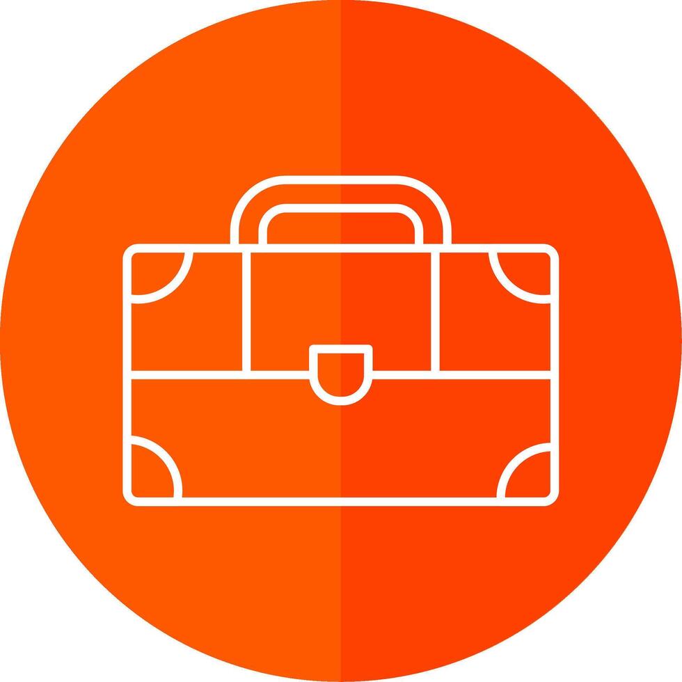 Suitcase Line Red Circle Icon vector