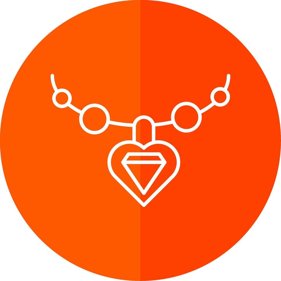 Necklace Line Red Circle Icon vector