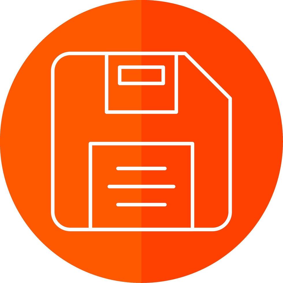 Diskette Line Red Circle Icon vector