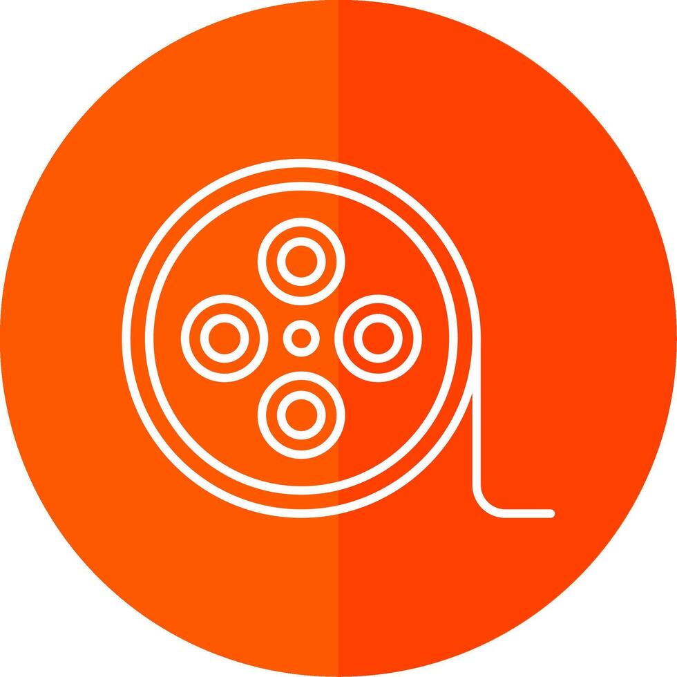 Film Reel Line Red Circle Icon vector