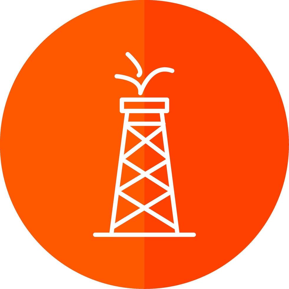petróleo torre línea rojo circulo icono vector