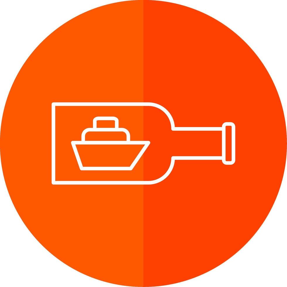 Ship In A Bottle Line Red Circle Icon vector