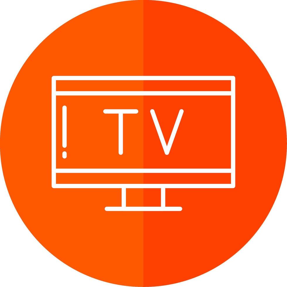 televisión línea rojo circulo icono vector