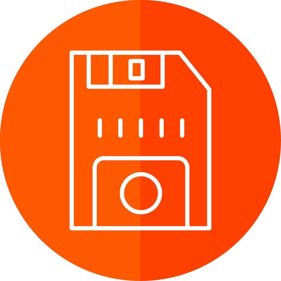 Floppy Disk Line Red Circle Icon vector