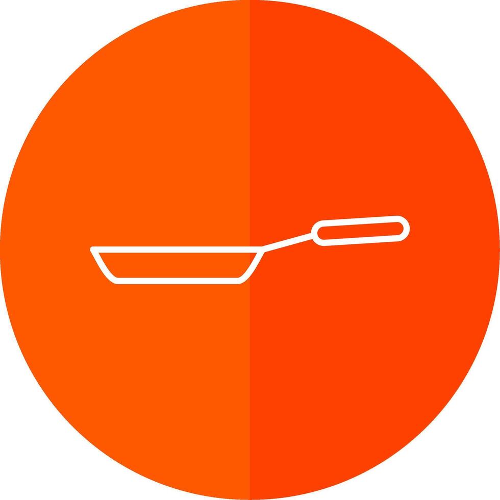 Frying Pan Line Red Circle Icon vector