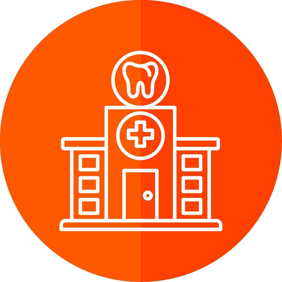 Dental Clinic Line Red Circle Icon vector