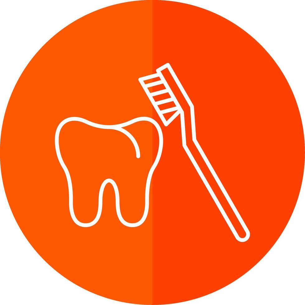 Toothbrush Line Red Circle Icon vector